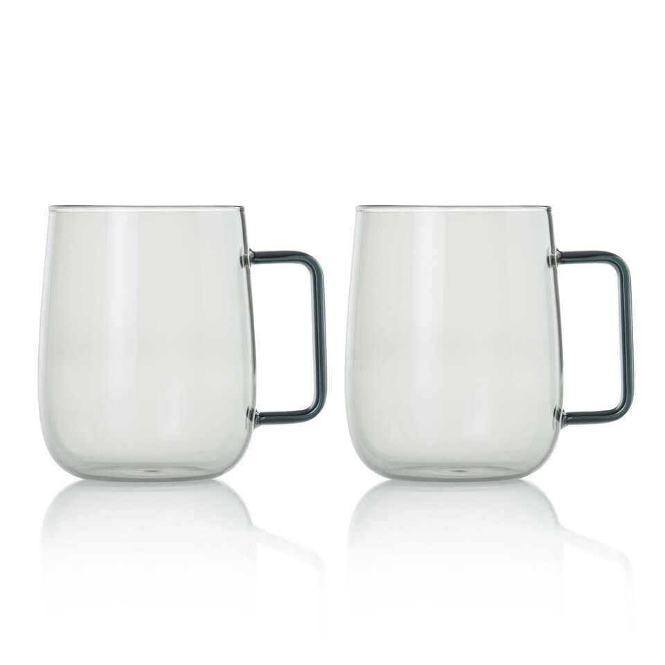 image 1 of AdHoc Set of 2 Yuna Glass Tea Mug 560ml - Clear