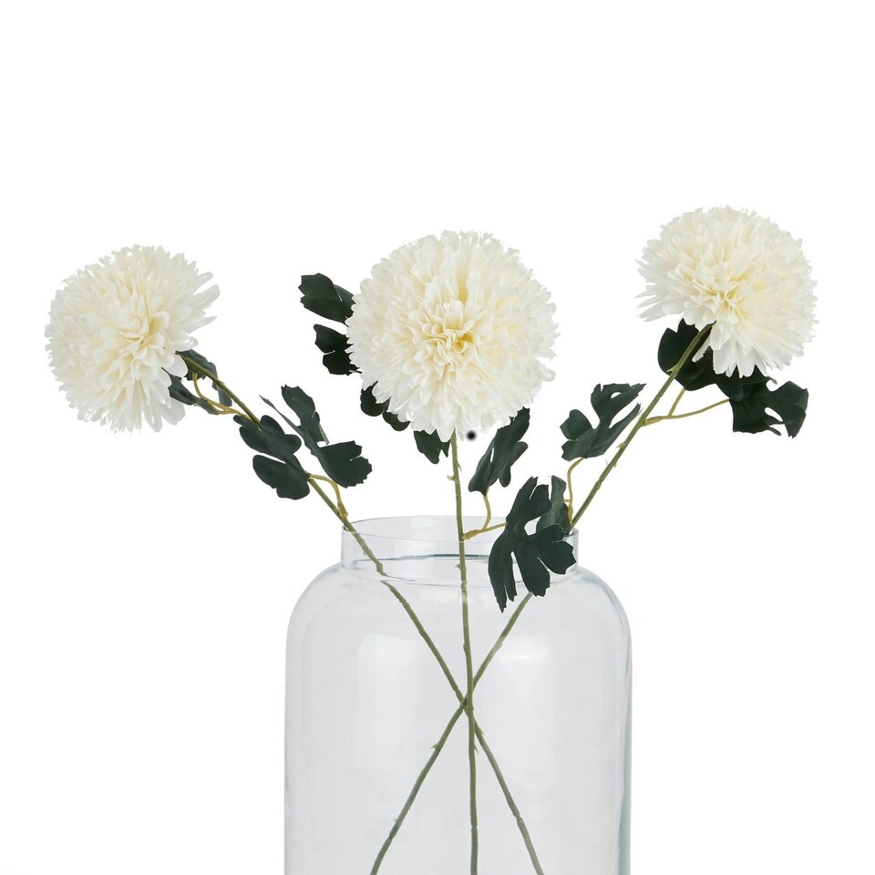 image 1 of Hill Interiors Chrysanthemum Artificial Flower - White - One Size