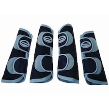 Weatherbeeta Wide Tab Long Travel Boots - Navy/Silver - Cob