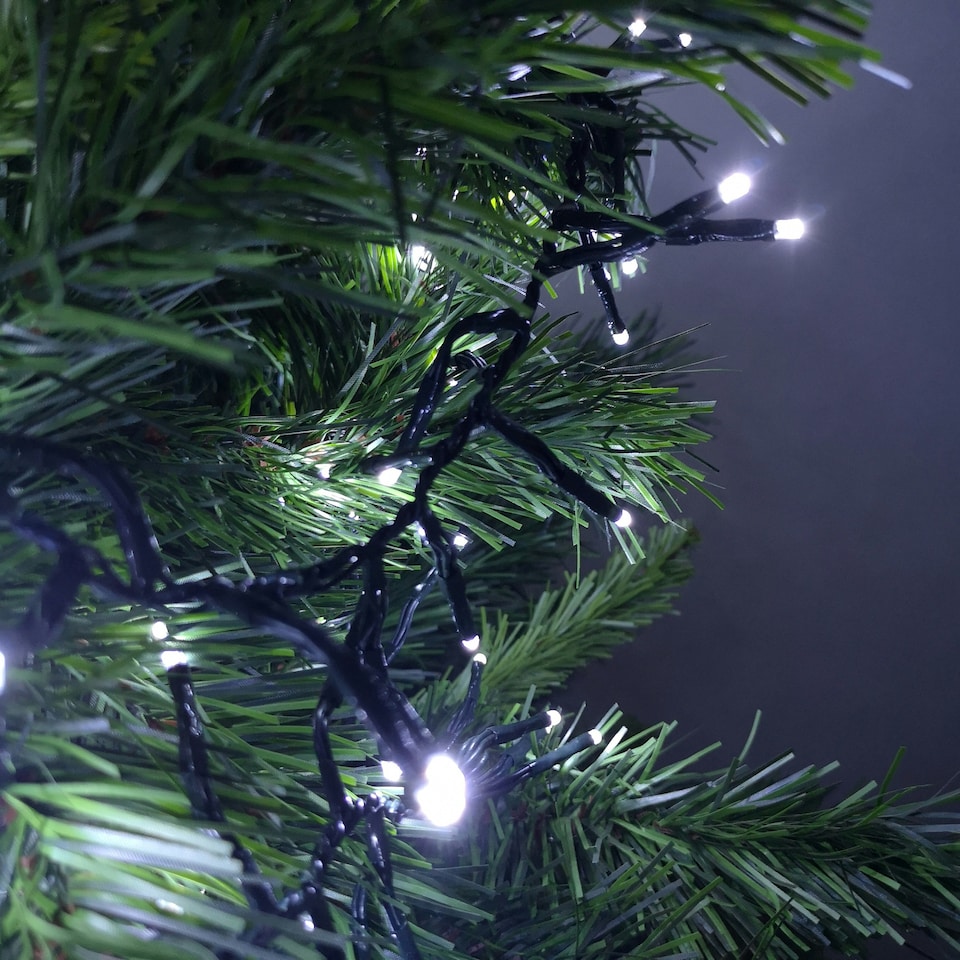 image 1 of 480 LED 6.2m Premier Clusterbrights Indoor Outdoor Multifunction Mains Operated Christmas Cluster Lights with Timer in Cool White