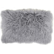 SNUGRUGS Mongolian Sheepskin Cushion - Rectangular - 30cm x 50cm Grey | 30cmx50cm