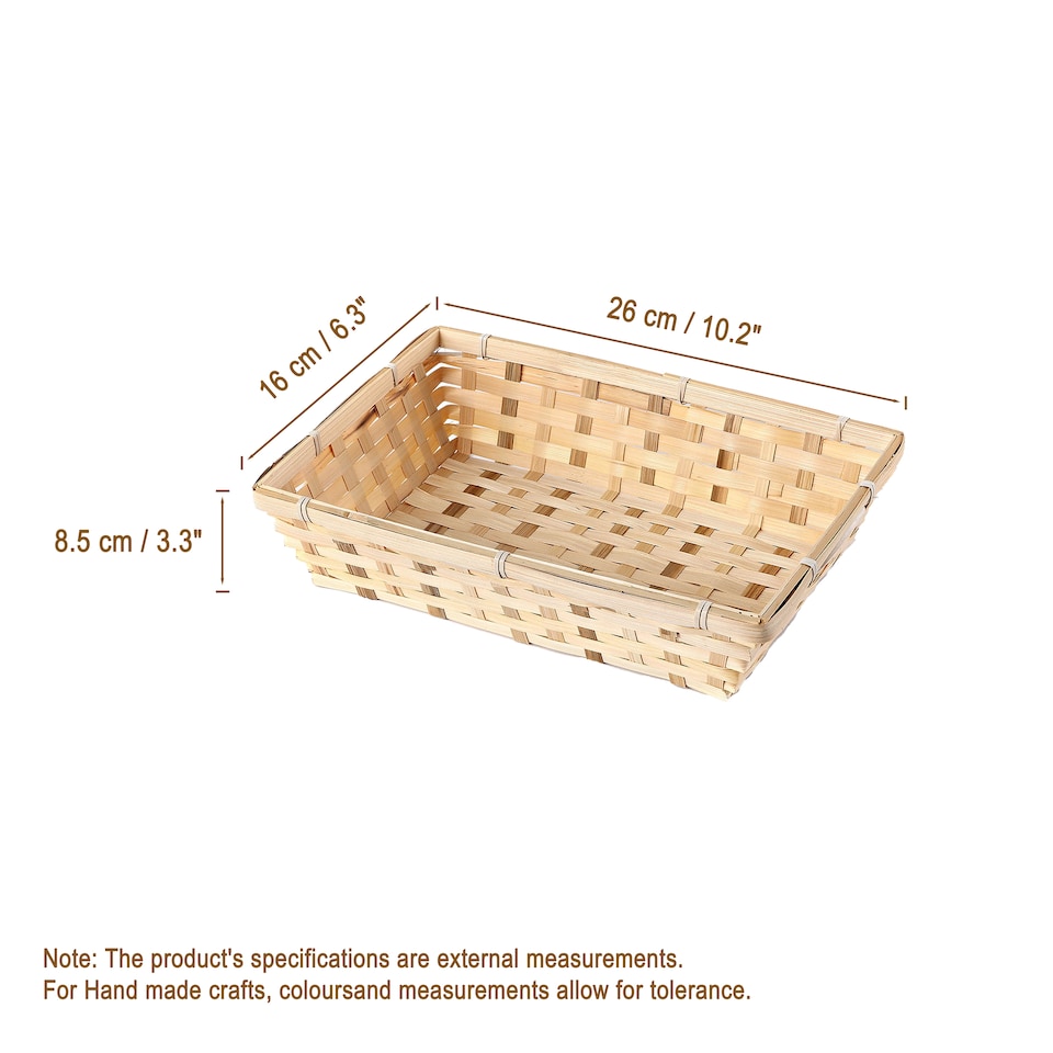image 1 of 10 Pcs Natural Bamboo Basket Gift Hampers Retail Display Home Organizer (Small)