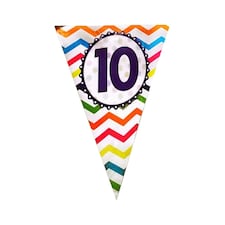 Creative Party Paper 10th Birthday Bunting - Multicoloured - One Size