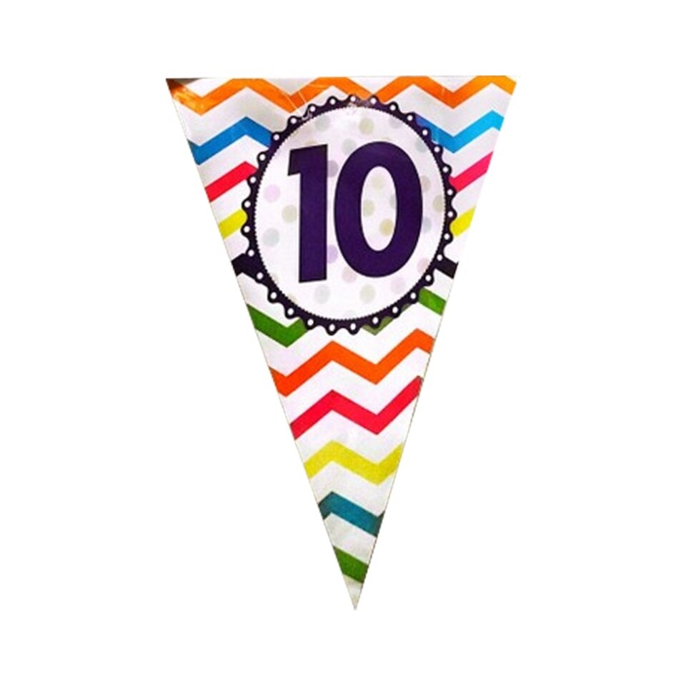 Creative Party Paper 10th Birthday Bunting - Multicoloured - One Size