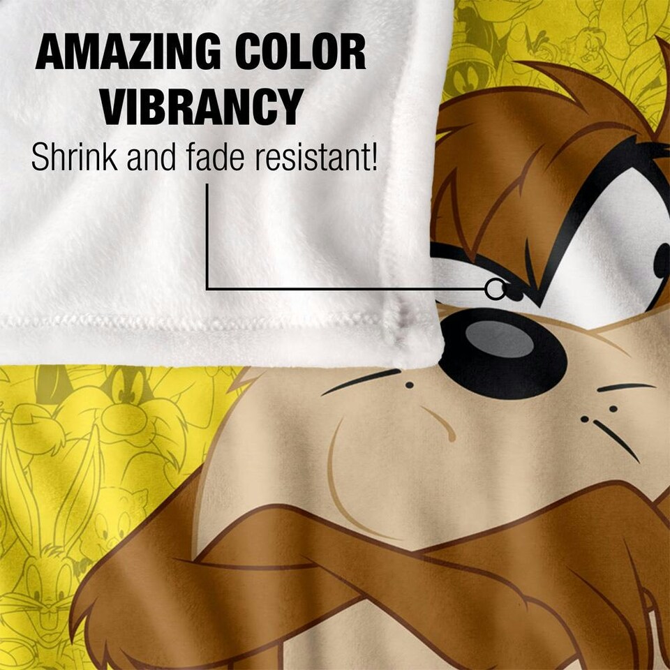 image 1 of Looney Tunes Character Collage Taz Blanket - Multicoloured - One Size