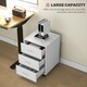 image 4 of HOMCOM File Cabinet with 3 Drawers, Under Desk Mobile Filing Cabinet White