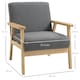 image 3 of HOMCOM Accent Chair with Wood Frame Wide Seat Linen Armchair Grey