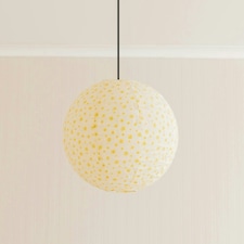 ValueLights Annie Ditsy Floral Natural Fabric Globe Ball Ceiling Lamp Shade
