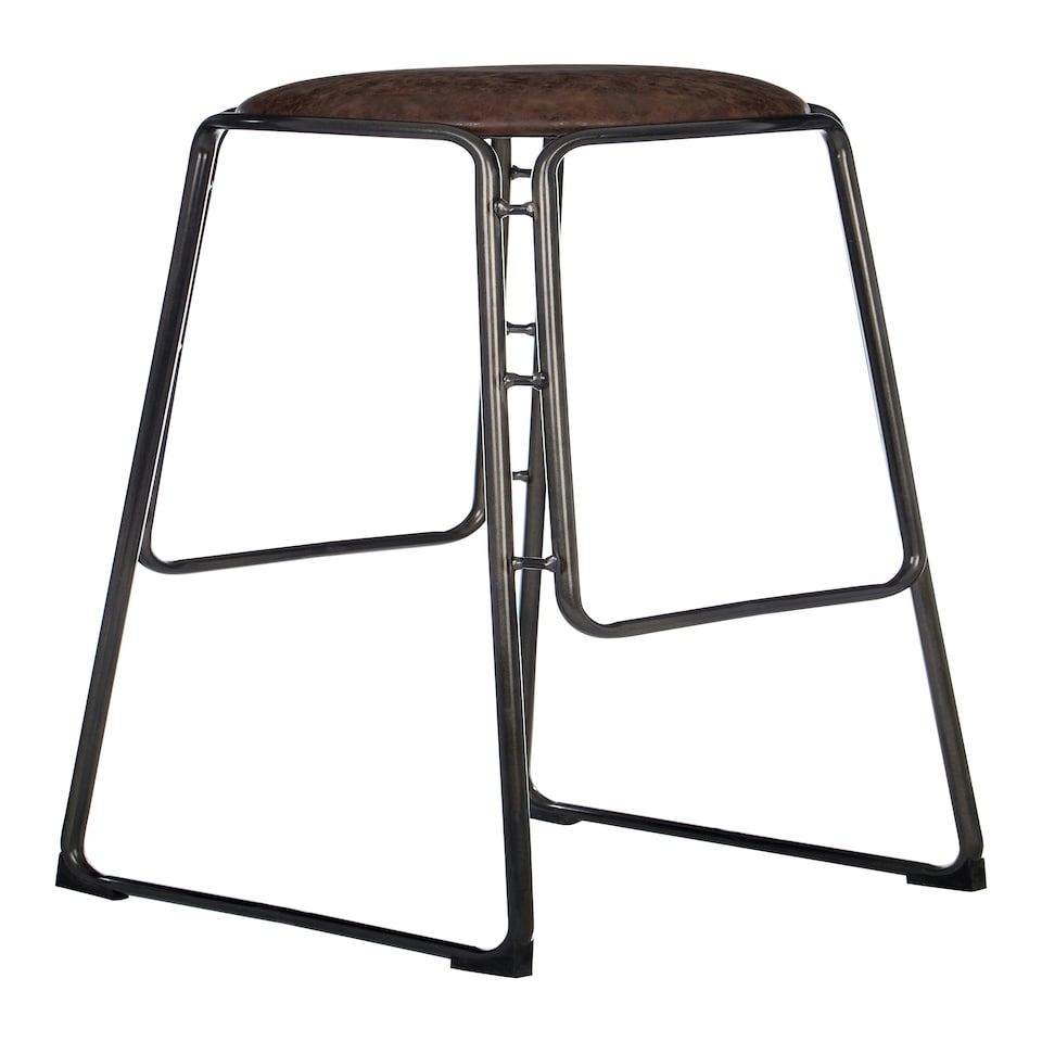 image 1 of Interiors by Premier Versatile Design Mocha Bar Stool With Gunmetal Legs, Durable Bar Stool, Sleek Minimalist Kitchen Stool