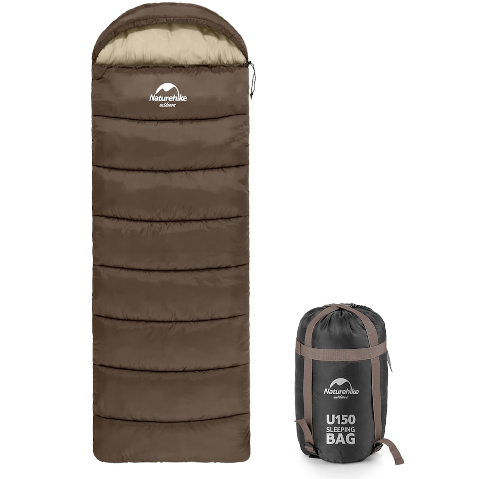 image 1 of U Series Envelope Sleeping Bag with Hood | Brown | Brown | 350S