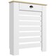 image 1 of HOMCOM Radiator Cover with Drawer, Horizontal Slat, 78cm, White | White | White with wood-effect top | 1