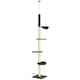 image 1 of PawHut 5 Tier Cat Climbing Tower, 240-270cm Height Adjustable, Dark Grey