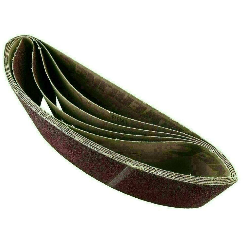 image 1 of Belt Power Finger File Sander Abrasive Sanding Belts 610mm x 100mm 80 Grit 5 PK
