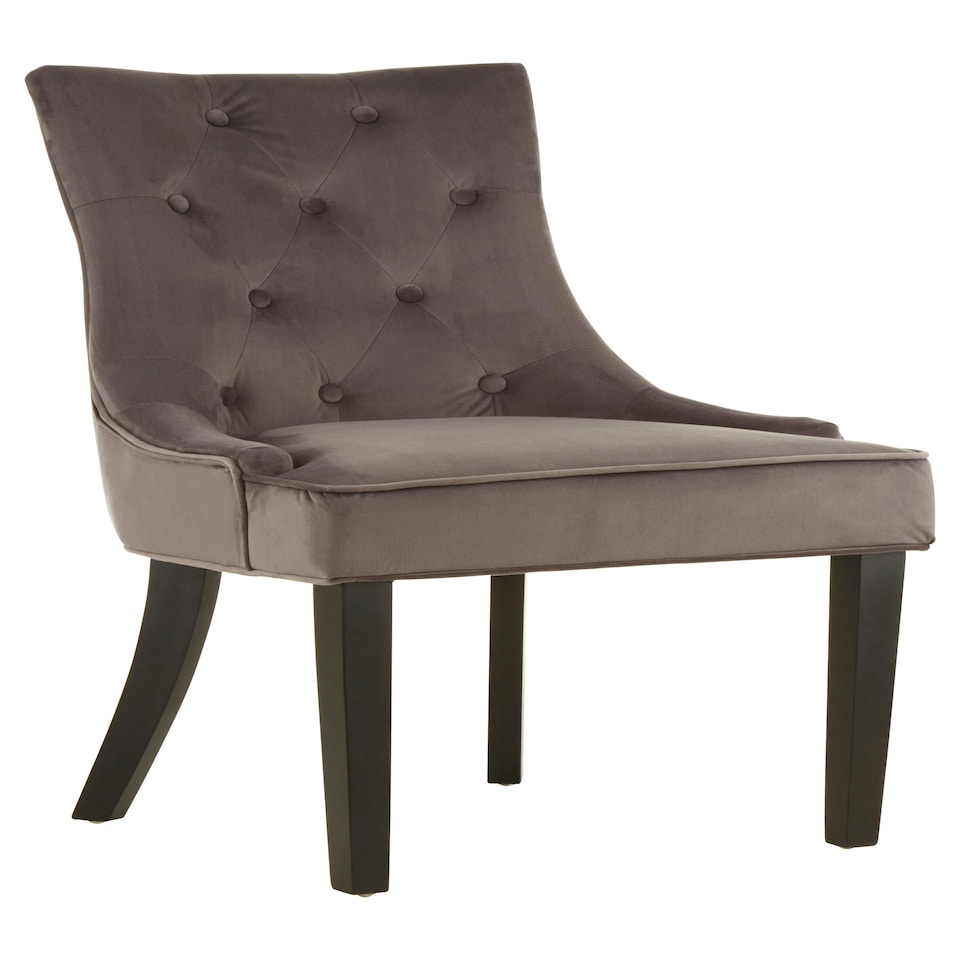 image 1 of Interiors by Premier Grey Velvet Chair, Enchanting Sleep Chair, Easy to Assemble Borg Chair, Comfy Dining Chair