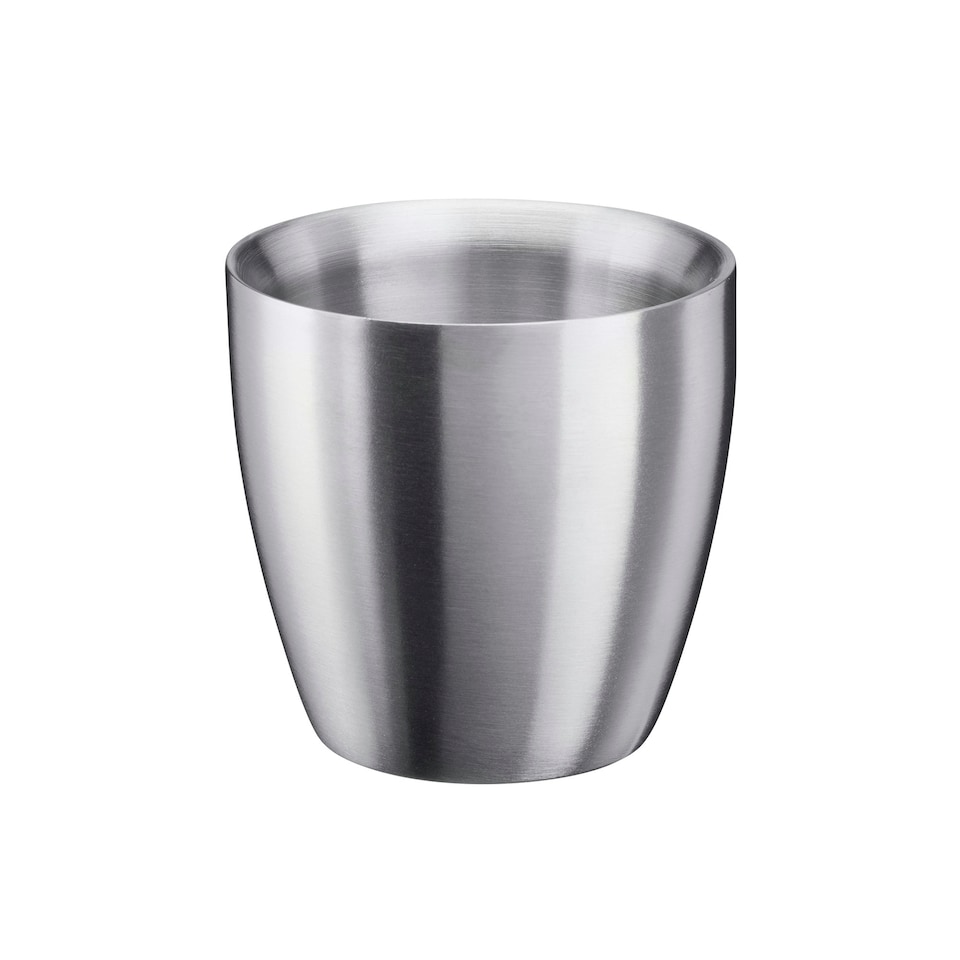 image 1 of Set of 2 Stainless Steel Espresso Coffee Cups – 90ml Double Wall Insulated Mini Drinking Mugs | Silver | 2