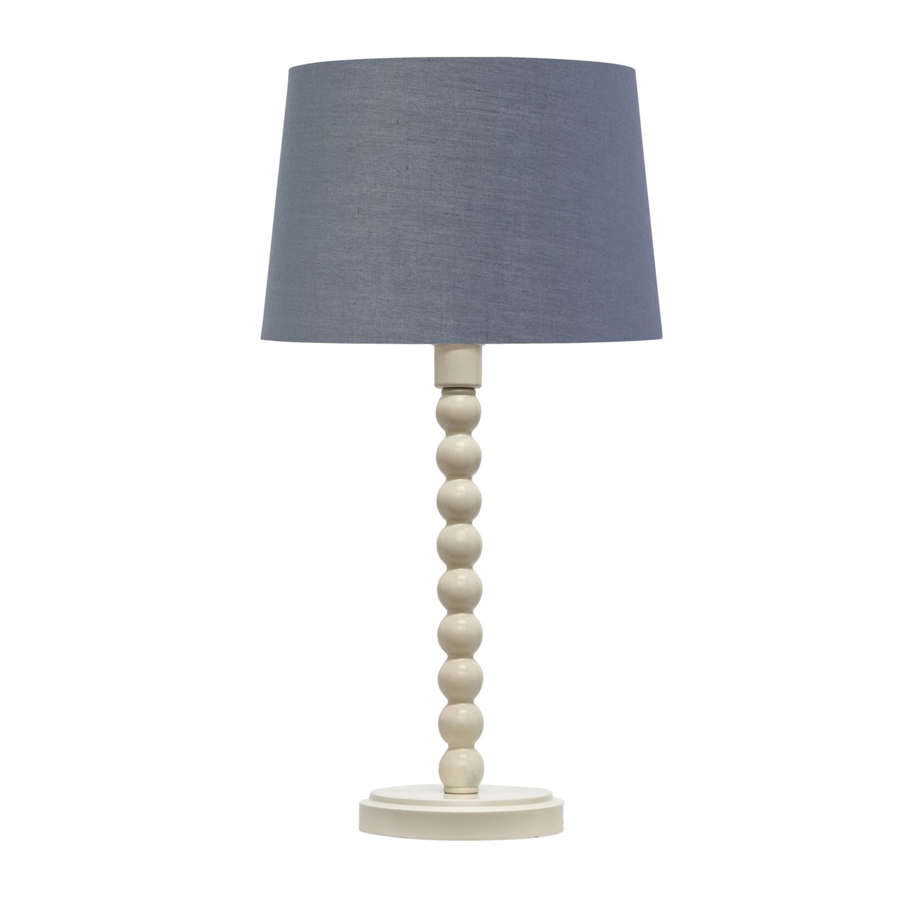 First Choice Lighting Bobbin - Ivory Lamp with Dark Grey & Gold Shade in White