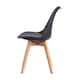 image 4 of Set of 6 Dining Chairs with Solid Wooden Legs and Seat Cushion Pads in Black - Eva by MCC