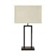 image 8 of ValueLights Gloria Black Double Stem Metal Table Lamp with Rectangular Lamp Shade | Black