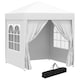 image 1 of Outsunny 2 x 2 m Garden Pop Up Gazebo, Wedding Party Tent Marquee, Water Resistant Awning Canopy with Sidewalls, Windows, Carry Bag, White
