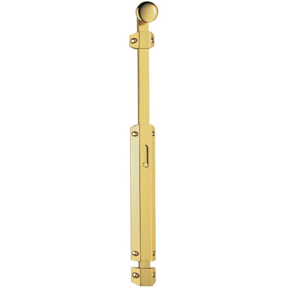 Loops Extended Surface Mounted Flat Door Bolt Lock 355 x 36mm Polished Brass in Metallics