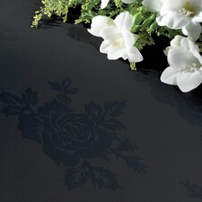 Polyester Rose Design Tablecloth | Black | Black | 137cm x 178cm