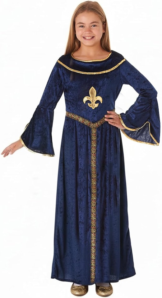 image 1 of Blue Tudor Girls Historical Medieval World Book Day Kid Fancy Dress Costume Chil(4-6 Years)