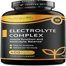 Nutravita Electrolyte Replacement Complex with Added Magnesium, Potassium & Calcium - Muscle Function & Electrolyte Balance - 400 Vegan Tablets