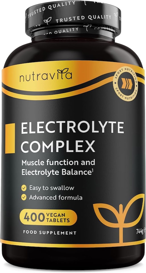 image 1 of Nutravita Electrolyte Replacement Complex with Added Magnesium, Potassium & Calcium - Muscle Function & Electrolyte Balance - 400 Vegan Tablets