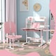 image 5 of AIYAPLAY Kids Desk and Chair Set w Tiltable Desktop, Reading Rack | Pink | 2