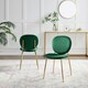 image 2 of Furniturebox Ivy 2x Green Velvet Gold Legs Dining Chair