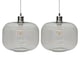 image 1 of Set of 2 Batley Large - Clear Ribbed Glass Easy Fit Pendant Shades | Clear | Medium | 2