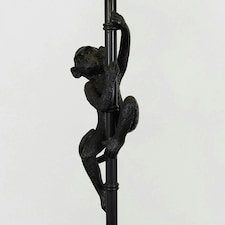 ValueLights Monkey Animal Quirky Modern Black Floor Lamp With Grey Shade