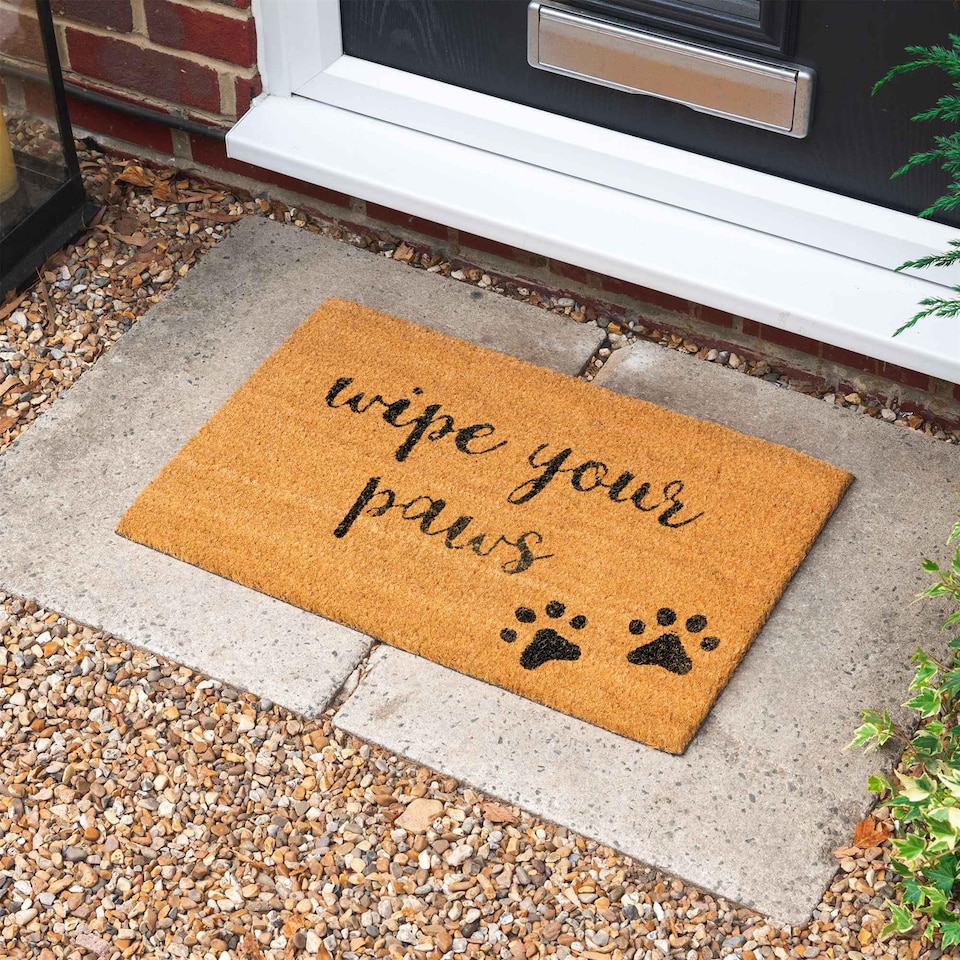 image 1 of Nicola Spring Coir Door Mat - 60 x 40cm - Paws