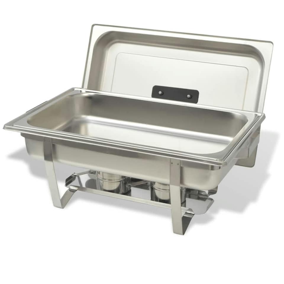 image 1 of Stainless Steel Rectangle Chafing Dish Buffet Warmer with Tough Solid Steel Lid 8.5 Litre Food Warmer Catering