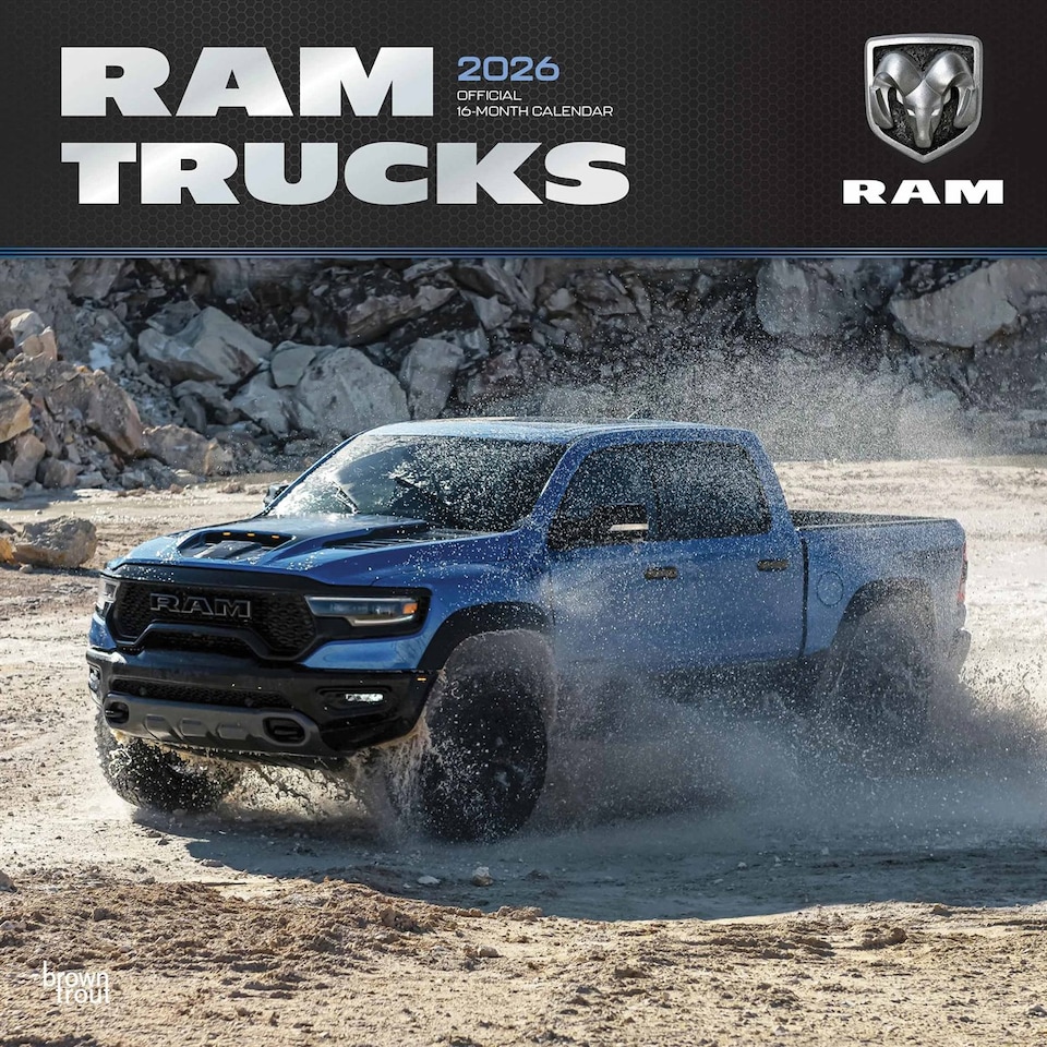 image 1 of Ram Trucks Calendar 2026, Wall Calendars, Month To View, Transport, Gift