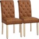 image 1 of Yaheetech Set of 2 Classic Armless Dining Room Chairs Brown | Retro Brown