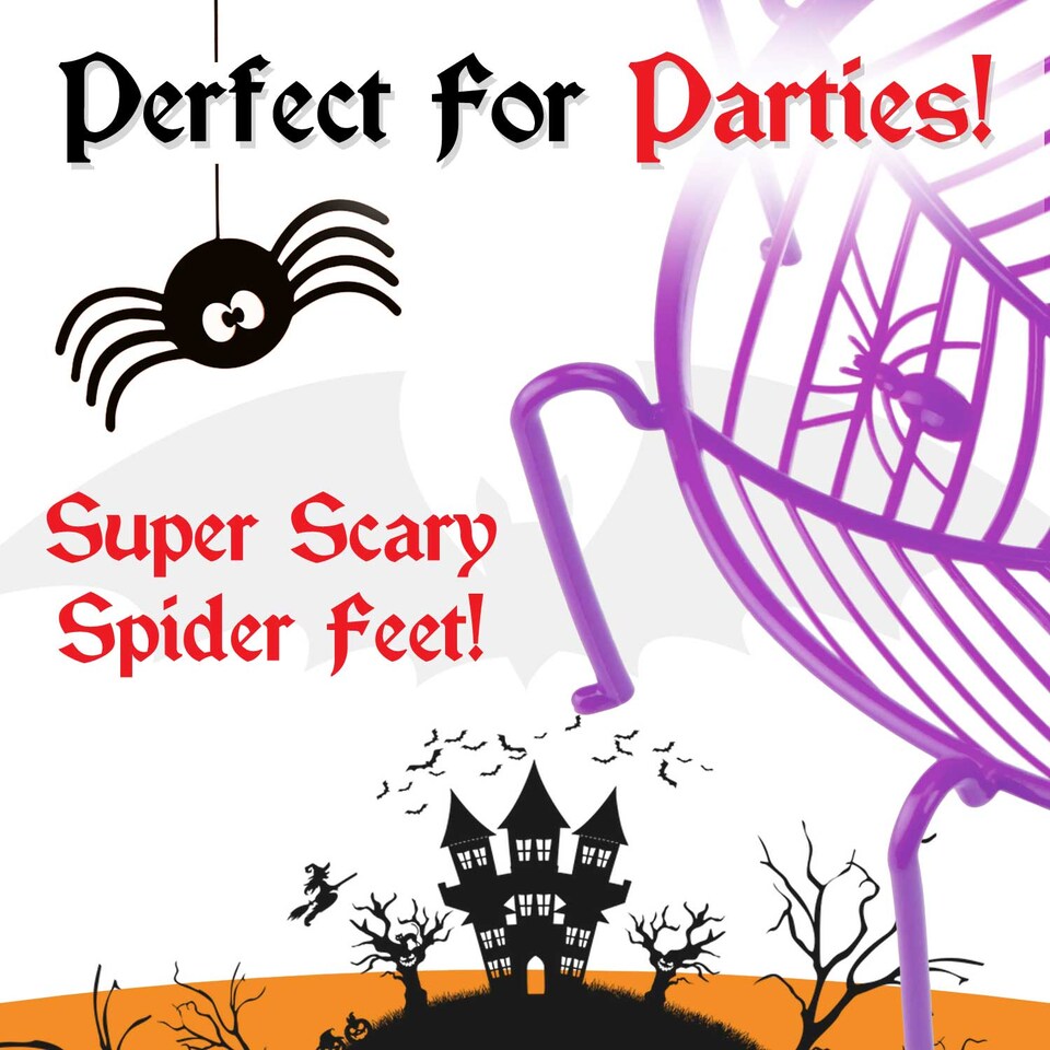 image 1 of VFM e-Store Halloween Sweet Bowl - 26cm 3D Spider Web Basket Bowl with Legs