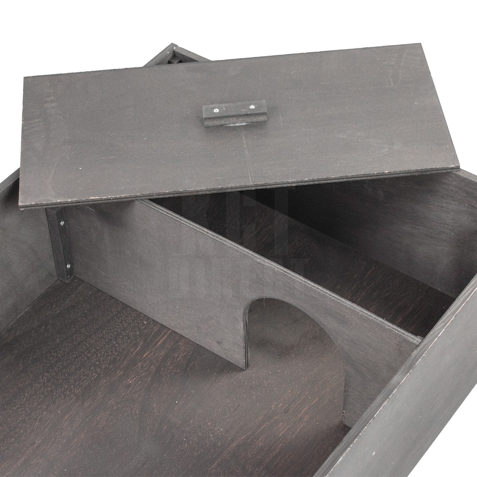 image 1 of KCT Tortoise Table Large Black Reptile Vivarium Cage Hide with Open Run and Lamp Arm
