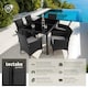 image 2 of Garden Furniture Set Porto- 6 chairs, 1 dining table, with protective cover | Black | black/grey | 60 x 55 x 83 cm | 1