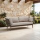image 1 of Interiors by Premier Three Seat Sofa, Rattan Outdoor Sofa, Long Lasting Rattan Lounge Sofa for Living Room with Grey Cushioning Cream