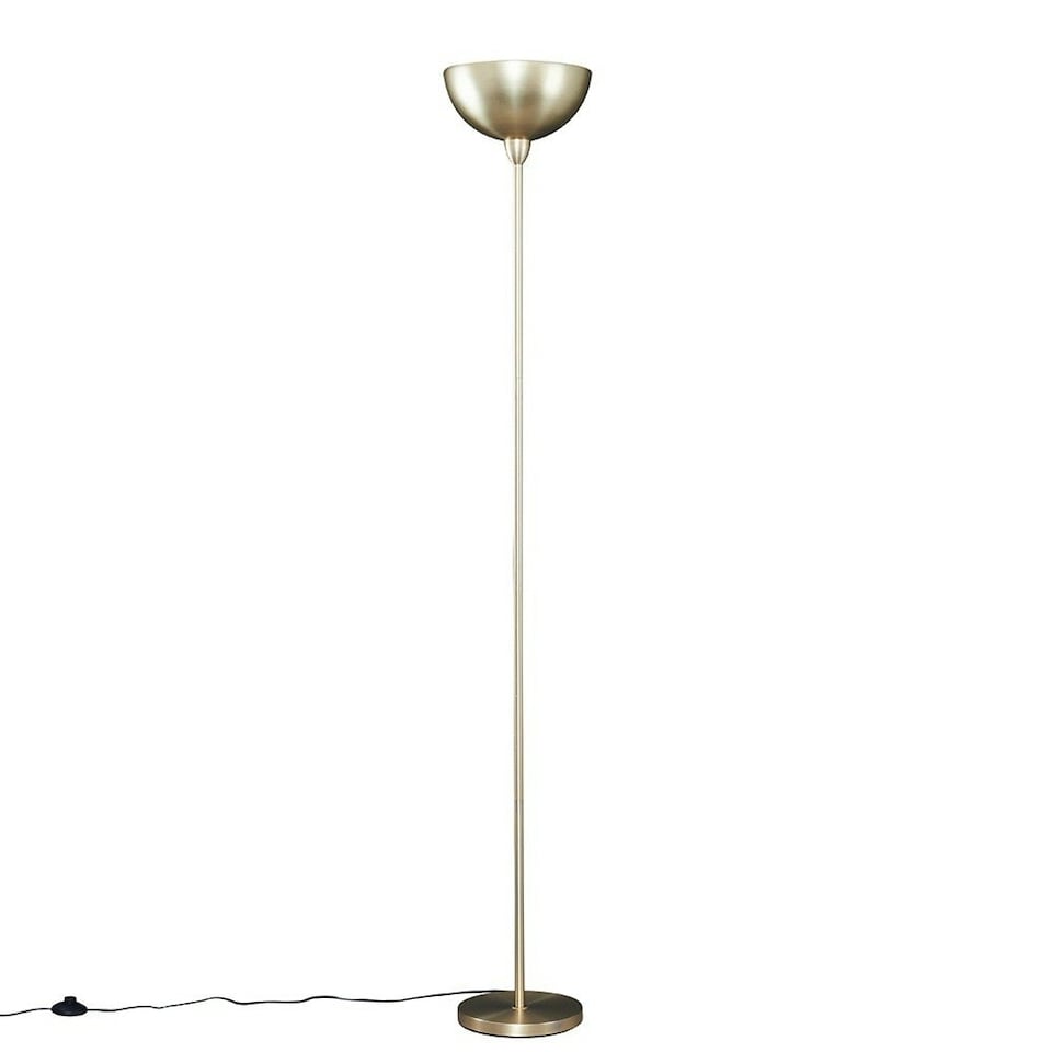 image 1 of ValueLights Modern Gold Uplighter Floor Lamp Bowl Shaped Shade | Gold