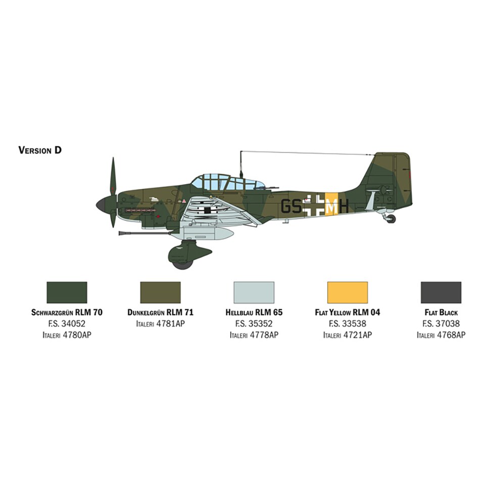 image 1 of Italeri Ju-87 G-1 Stuka Kanonenvogel Military Aircraft Model Kit Scale 1-48