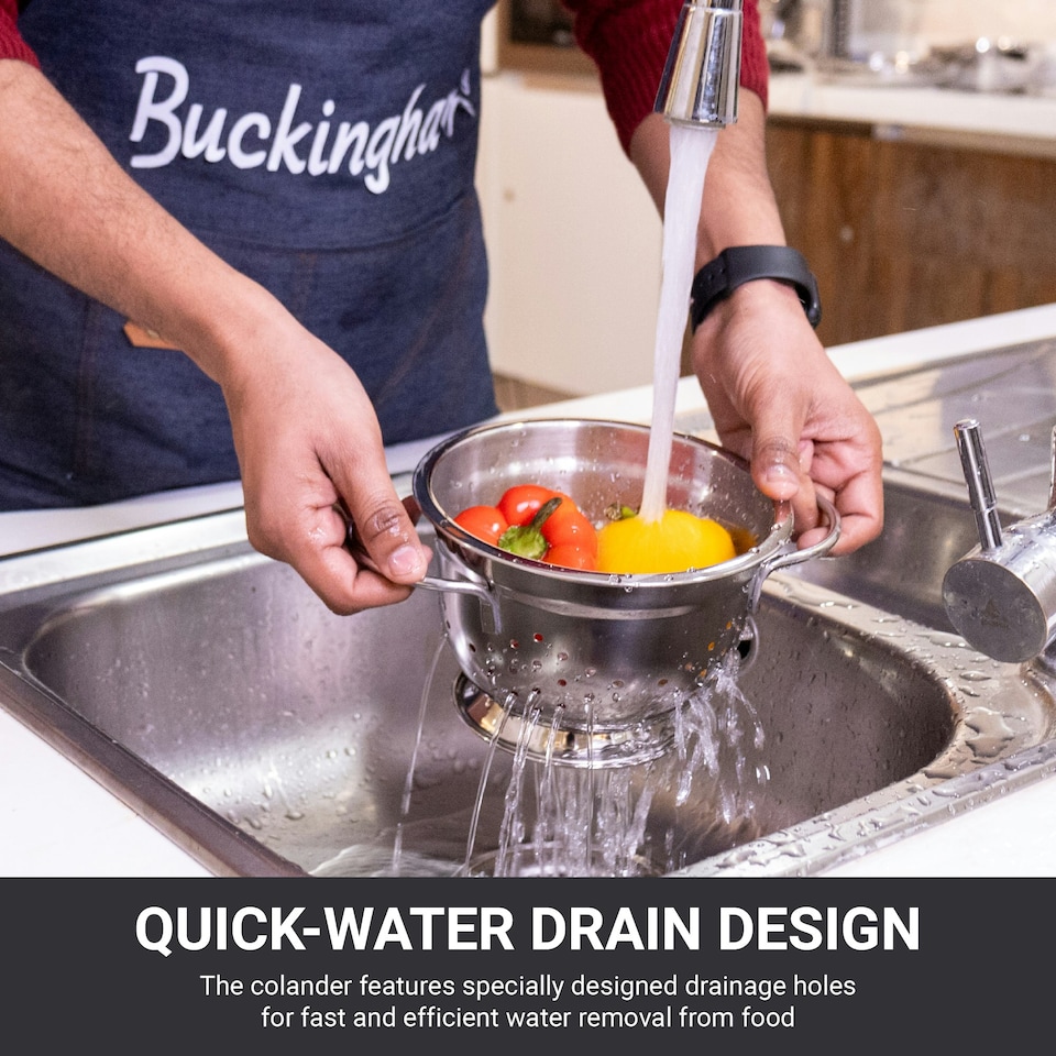 image 1 of Buckingham Premium Stainless Steel Deep Colander 1.5 Litre / 17.5 cm