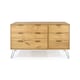 image 4 of Augusta Pine 3+3 Drawer Wide Chest of Drawers - Industrial Style Bedroom Storage Cabinet | Brown | Brown | One Size | 1