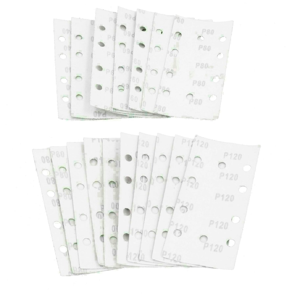 image 1 of Hook + Loop Mixed Grit Sanding Pads Sheets Sander sandpaper 40 - 120Grit 200pc
