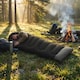 image 2 of Outsunny Sleeping Bag for Adults, Lightweight & Compact Sleeping Bag | Black | Black | 215 x 75 x 10 cm
