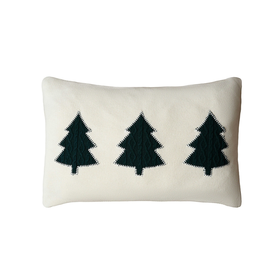 image 1 of BHS Christmas Trees Cushion, Green