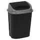 image 1 of Plastic Swing Top Waste Bin Can Dustbin Black & Grey Home Office Kitchen | Black | Black | 25 Litre
