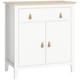 image 1 of HOMCOM Sideboard, Modern Storage Cabinet with Drawer, Adjustable Shelf and PU Pulls for Living Room, Dining Room, Kitchen, White | White