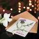 image 4 of Single Scottish Thistle Flower Bloom Watercolour Thank You Card